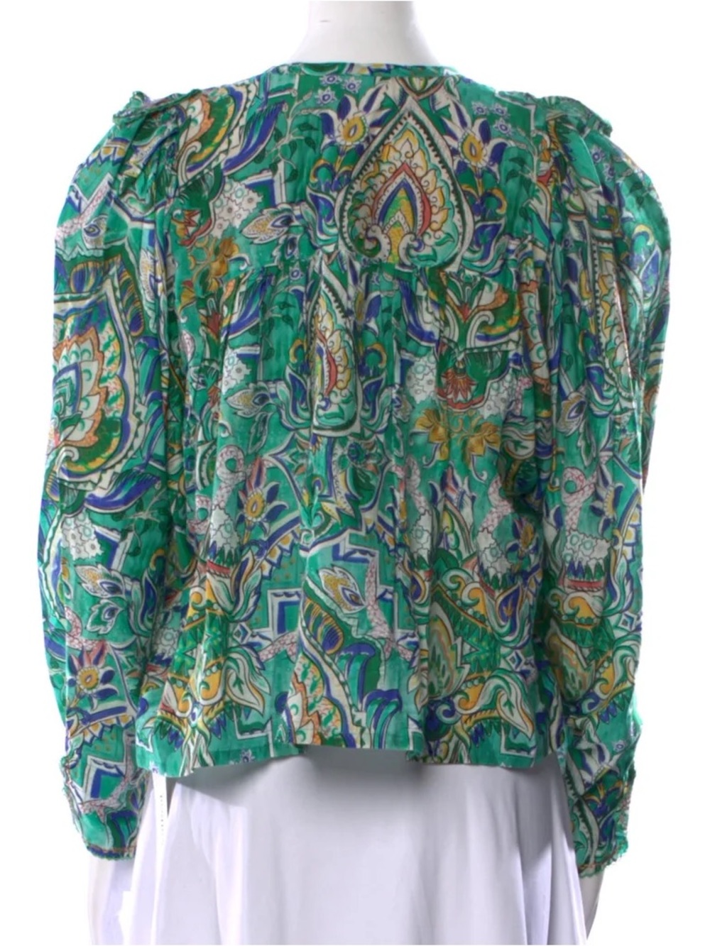CHUFY $398 • 20.5” PTP • Ancient Burma Zeya Puff Sleeve Blouse - Picture 5 of 6